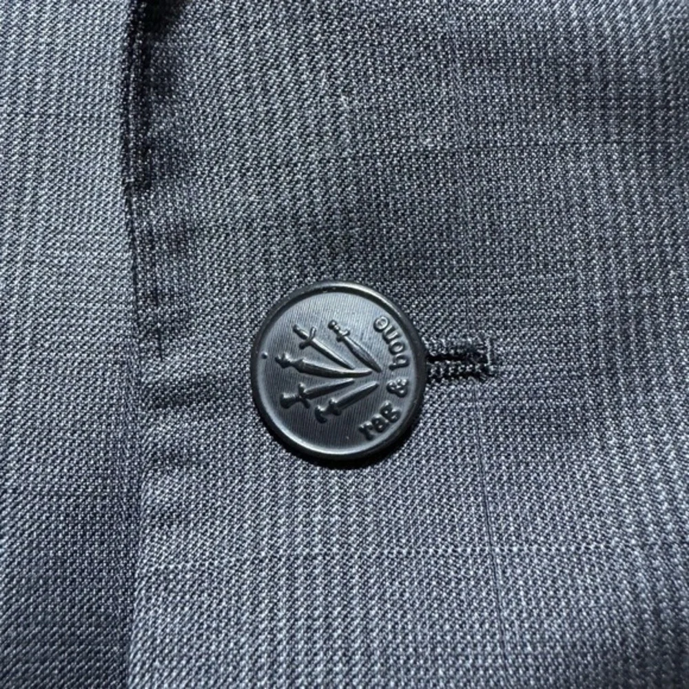 Rag &‎ Bone Blazer Mens 38 Black Two Button Wool Blend For Barneys Jacket Collar